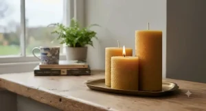 natural-beeswax-pillar-candles-aesthetic
