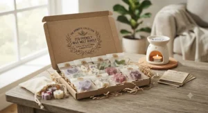 Sustainable and plastic-free packaging for our value wax melt bundle, perfect for eco-conscious shoppers.