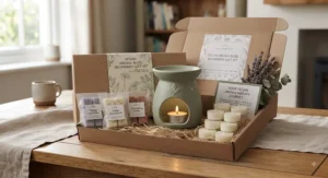 Vegan and cruelty-free wax melt gift set for beginners featuring relaxing aromatherapy scents.